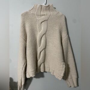 Zara Cream Cowl Neck Sweater
